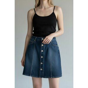 Mossimo Supply Co. Womens Button-Front Denim Mini Skirt Size 2